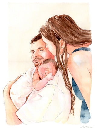 Retrato Personalizado en Acuarela