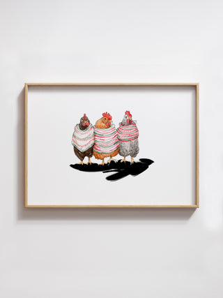 Lámina Gallinas Abrigadas